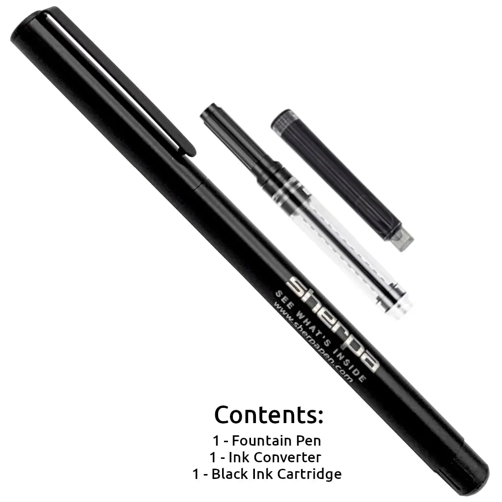 NEW! Sherpa Pen Fountain Pen Insert - 3 Nib Sizes Available! metal Sharpie marker holder by Sherpa Pen