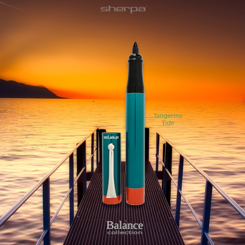 Sherpa Balance Collection – innovative pen covers designed for Sharpie markers and disposable pens, featuring a unique design that allows the pen to stand on either end, offering both functionality and style for a premium writing experience.