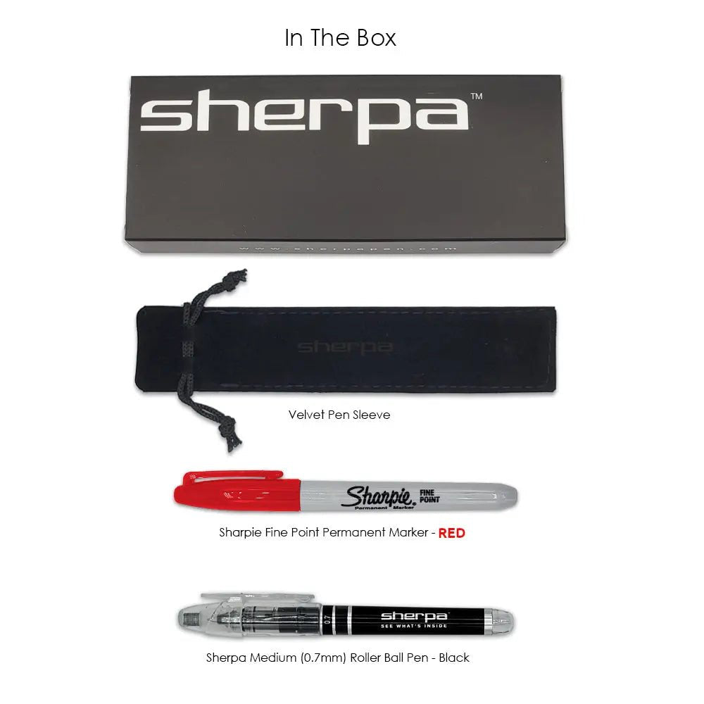 Sherpa Pen Classic Thin Red Line Pen/Sharpie Marker Cover metal Sharpie marker holder by Sherpa Pen