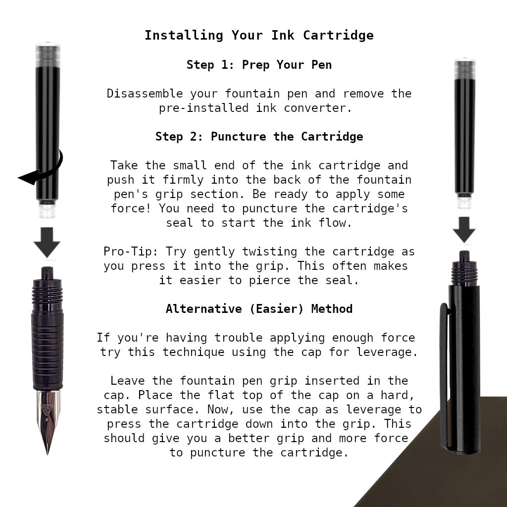 NEW! Sherpa Pen Fountain Pen Insert - 3 Nib Sizes Available!