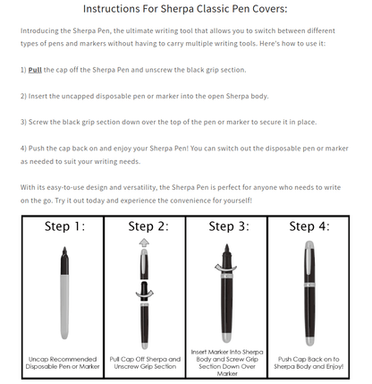Sherpa Pen Classic Thin Green Line Pen/Sharpie Marker Cover metal Sharpie marker holder by Sherpa Pen