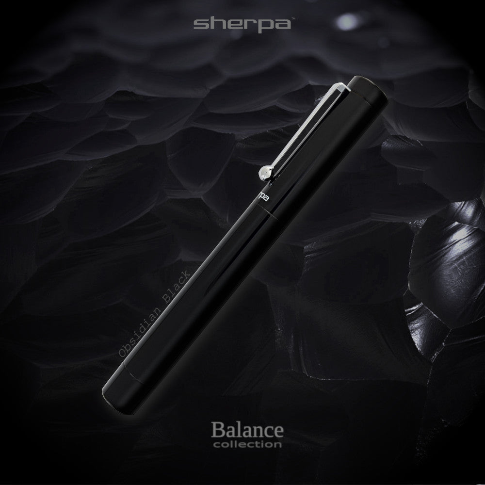 Sherpa Pen Obsidian Black Balance Collection Sharpie marker and disposable pen cover.  