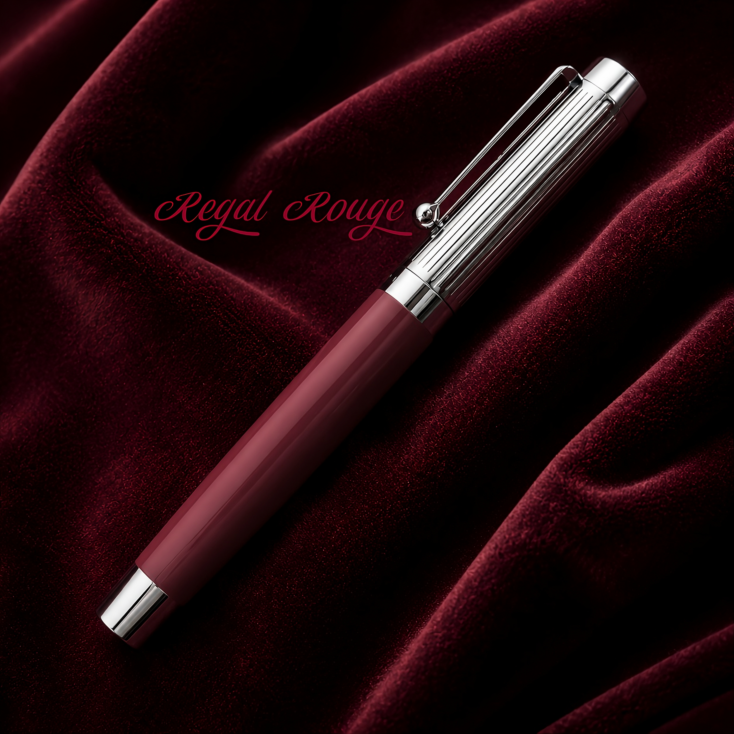 Fine Sherpa Pen with Chrome Pinstripe Cap and a Rouge Red Body to hold your Sharpie  