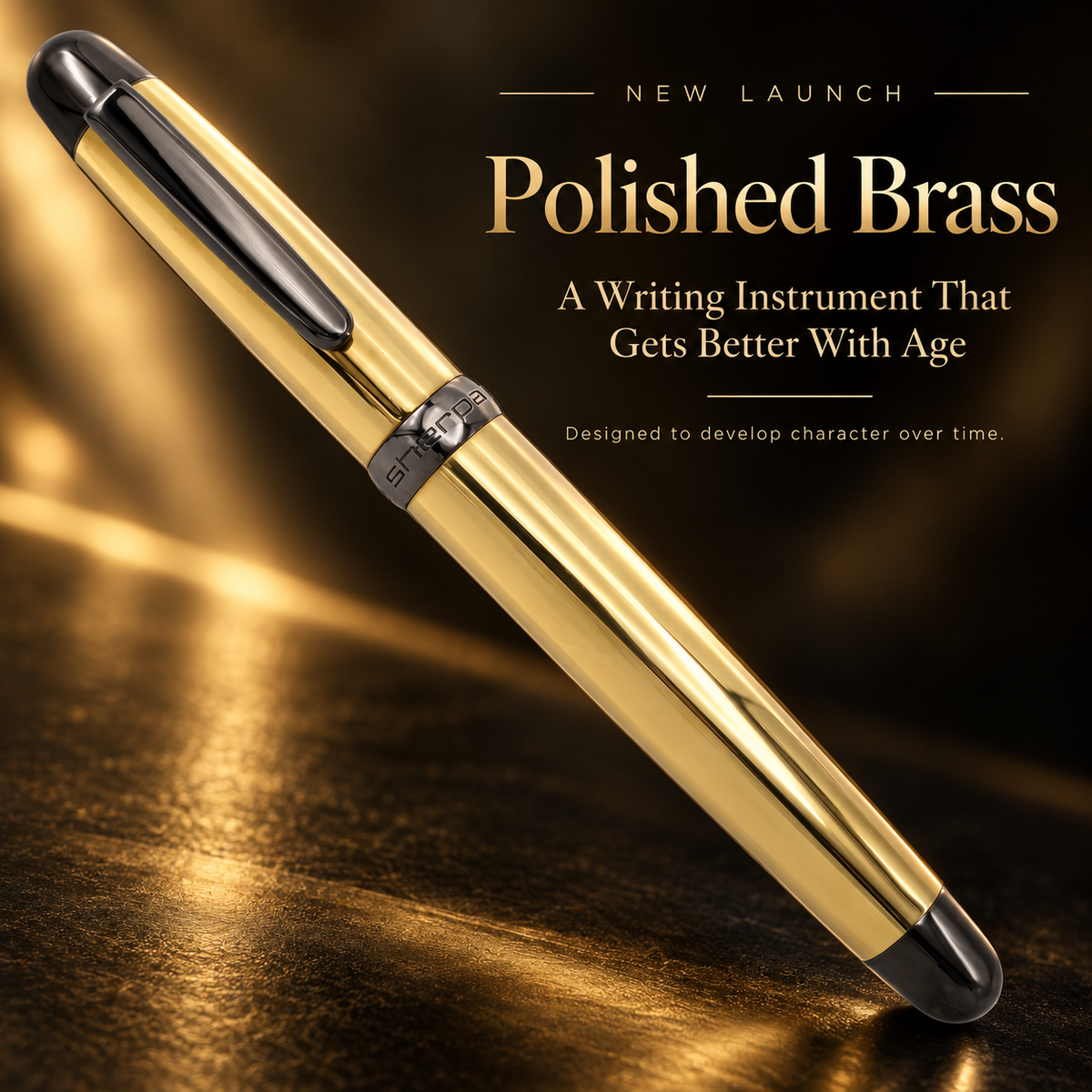 Sherpa Pen Polished Brass Classic Sharpie marker cover