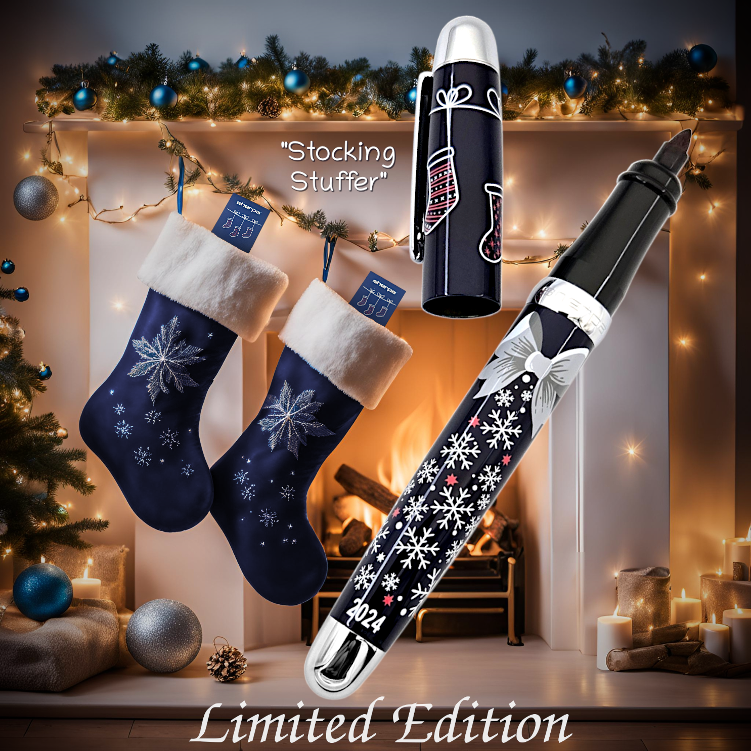 Sherpa Pen 2024 Holiday Limited Edition "Stocking Stuffer" Sharpie Marker and Disposable Pen Cover