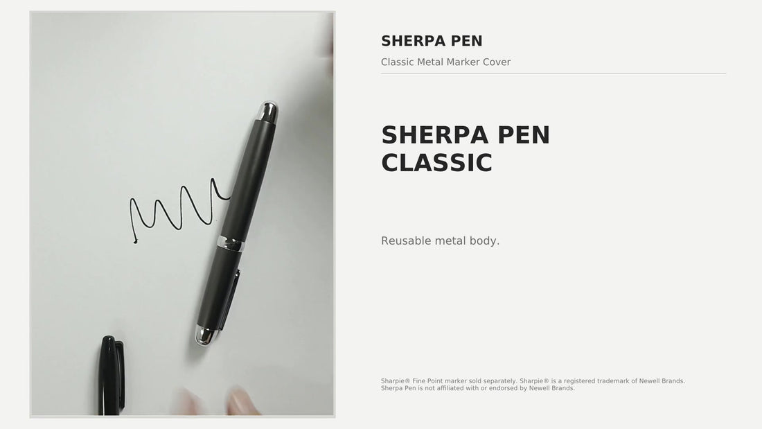 Video of how the sherpa classic pen works with a Sharpie marker