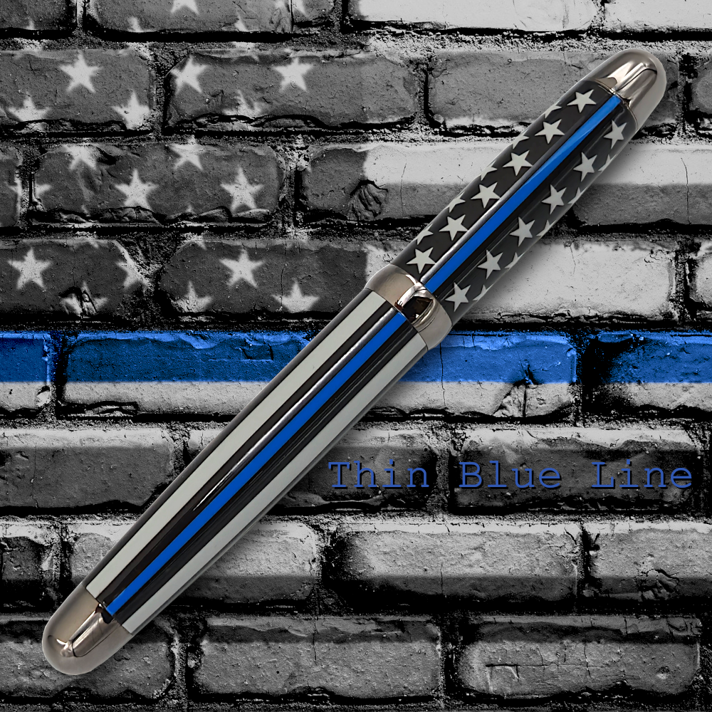 Sherpa Pen Classic Thin Blue Line Edition – Honoring Law Enforcement with a Bold Black and Blue Design
