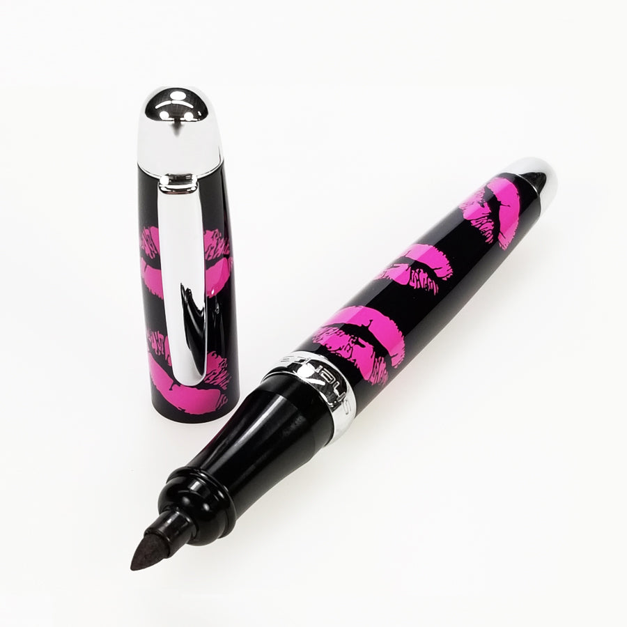 Sherpa Pen Loose Lips Black/Pink Fountain Pen, Sharpie Marker Cover beauty shot