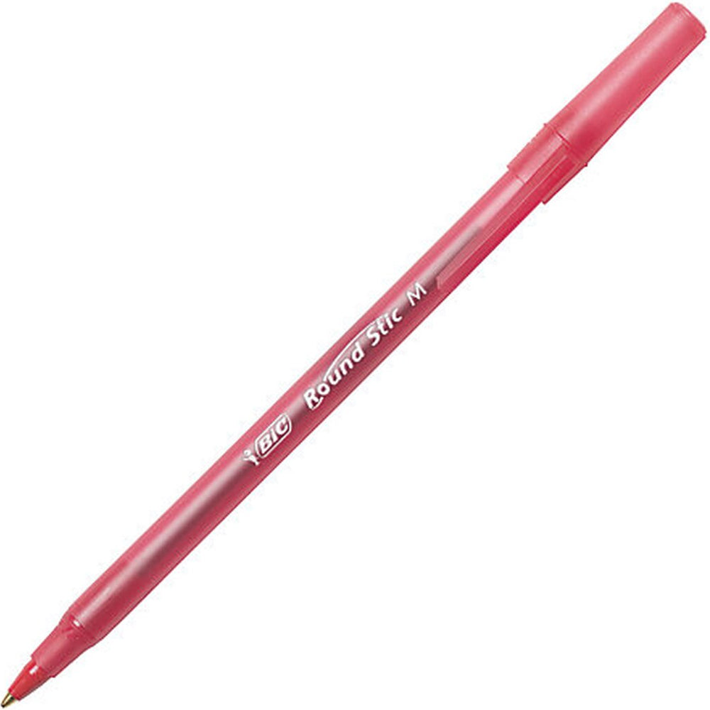 Bic Round Stic Ballpoint Pens xtra life red