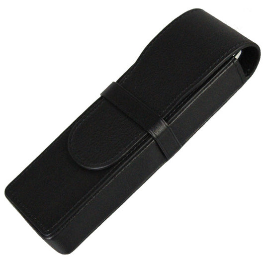 Sherpa Genuine Nappa Leather Black Flapover Double Pen Case freeshipping - Sherpa Pen