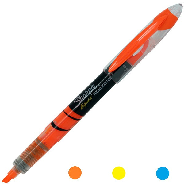 Sharpie Liquid Accent Highlighter - Orange, Yellow and Blue