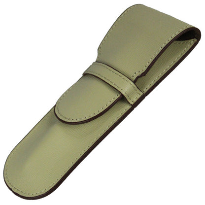 Sherpa Genuine Saffiano Leather Ivory Flapover Single Pen Case freeshipping - Sherpa Pen