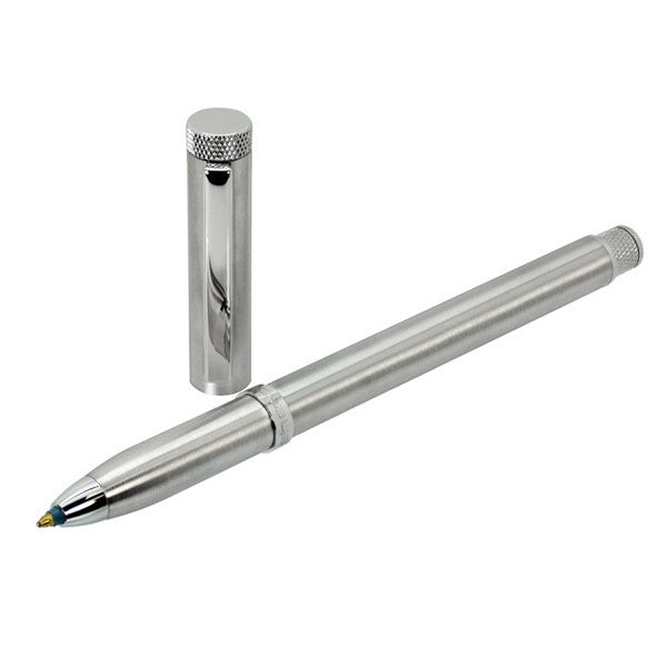Sherpa Pen - Bic, Papermate, Linc Metal Ballpoint Pen Cover - Brushed Steel uncapped